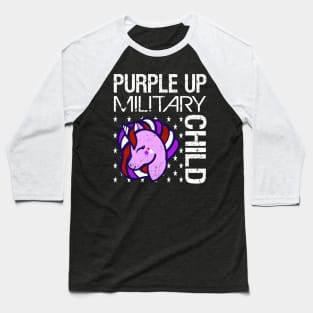 Awareness Month Purple Up Military Child Purple-Up Unicorn Baseball T-Shirt